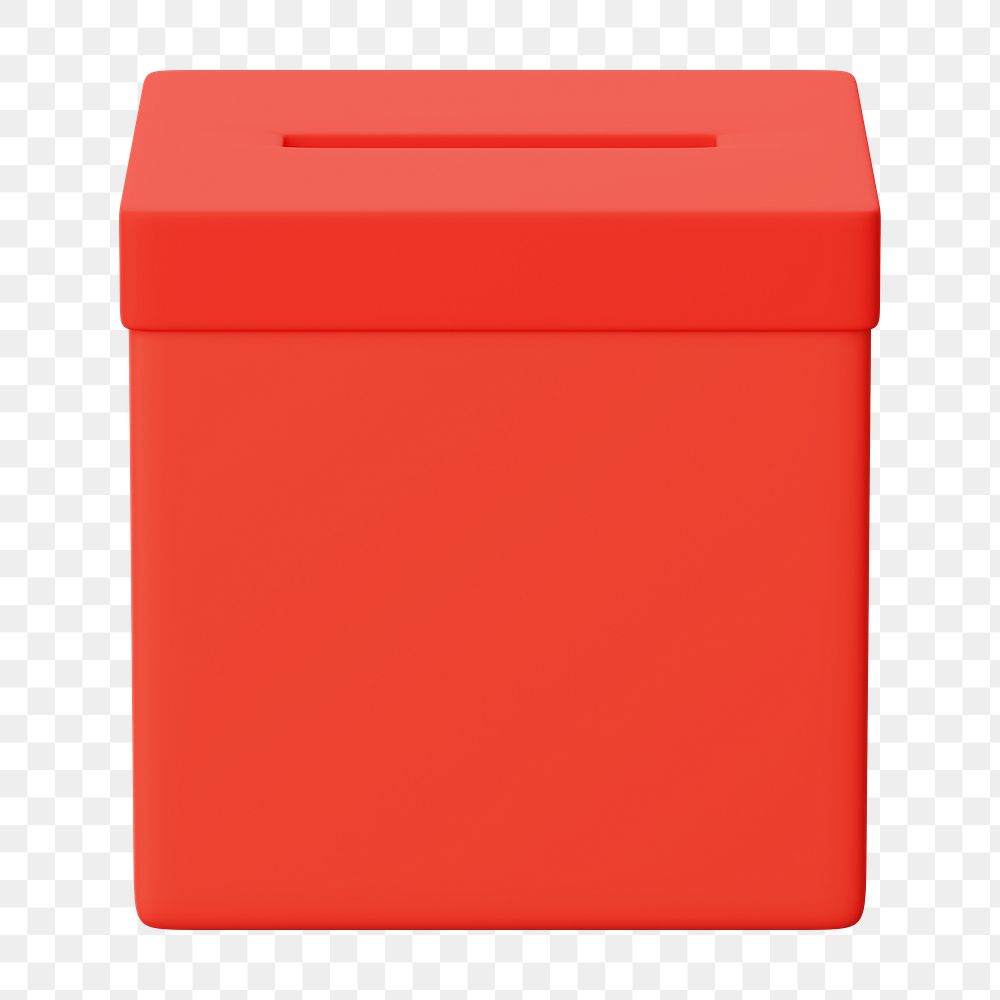PNG 3D Election voting box, element illustration, transparent background