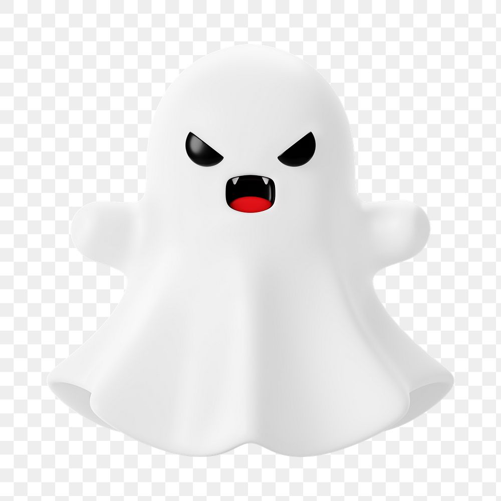 PNG 3D halloween ghost, element illustration, transparent background