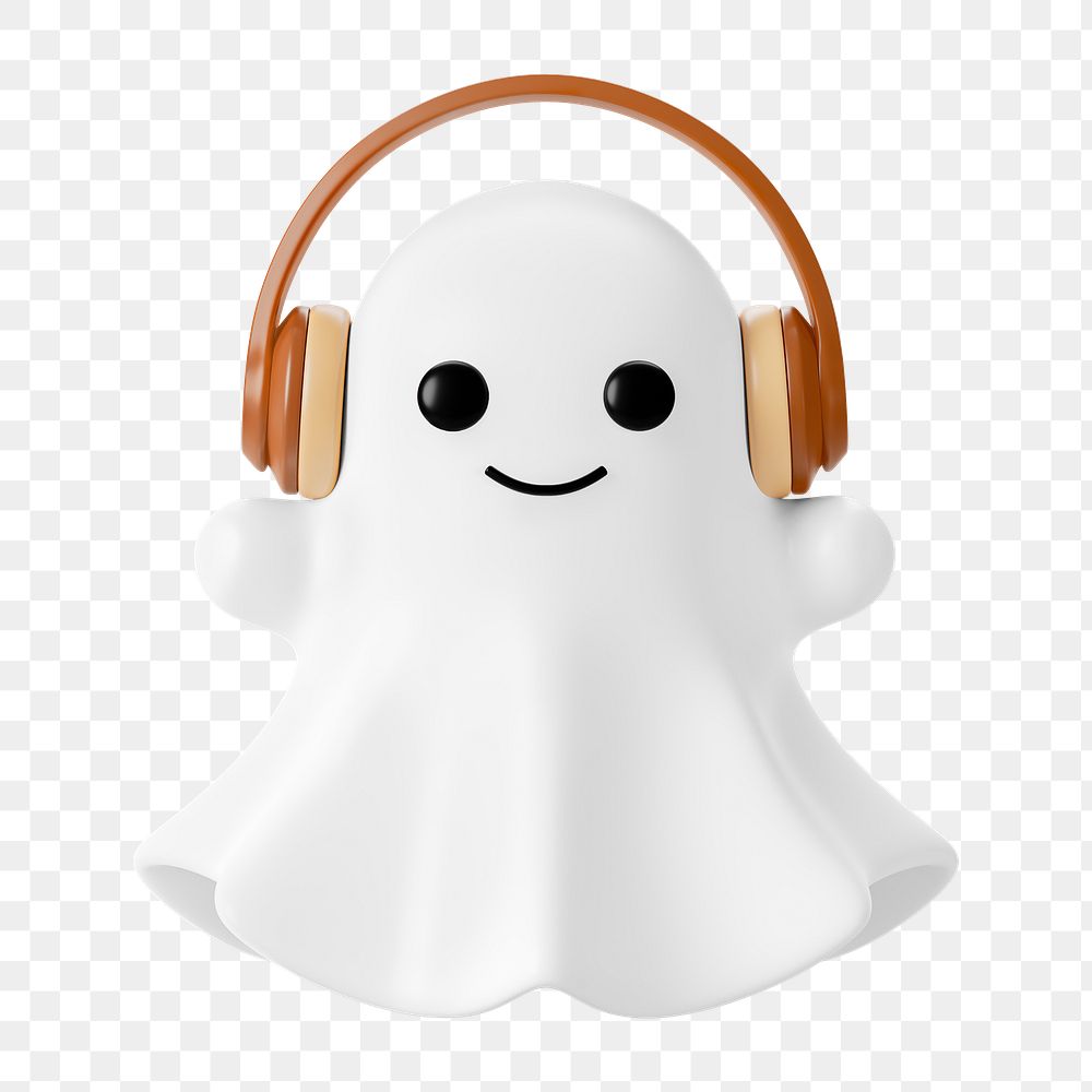 PNG 3D halloween ghost, element illustration, transparent background