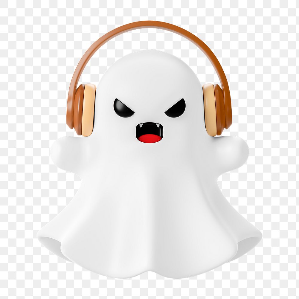 PNG 3D halloween ghost, element illustration, transparent background