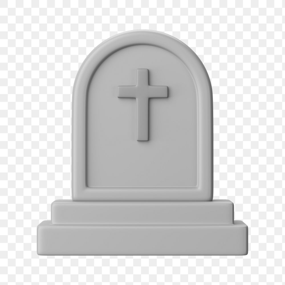 PNG 3D tombstone, element illustration, transparent background