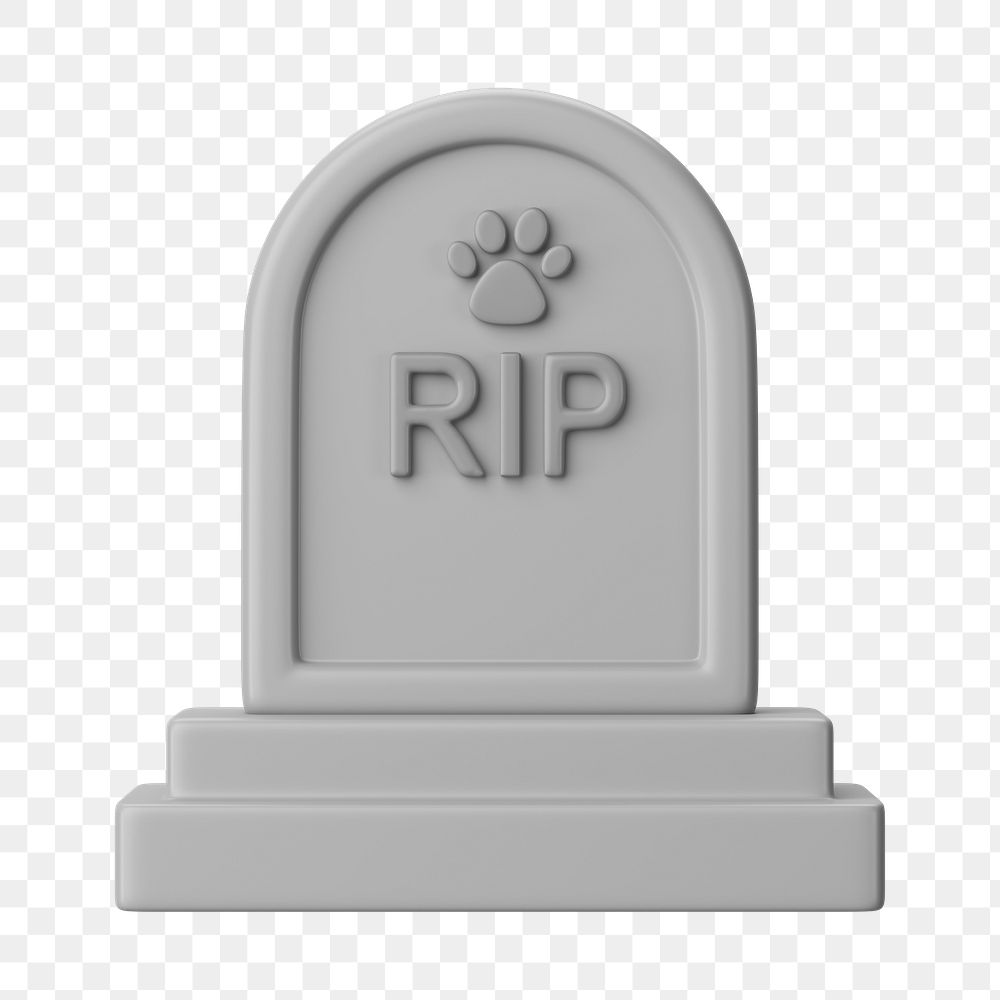 PNG 3D tombstone, element illustration, transparent background