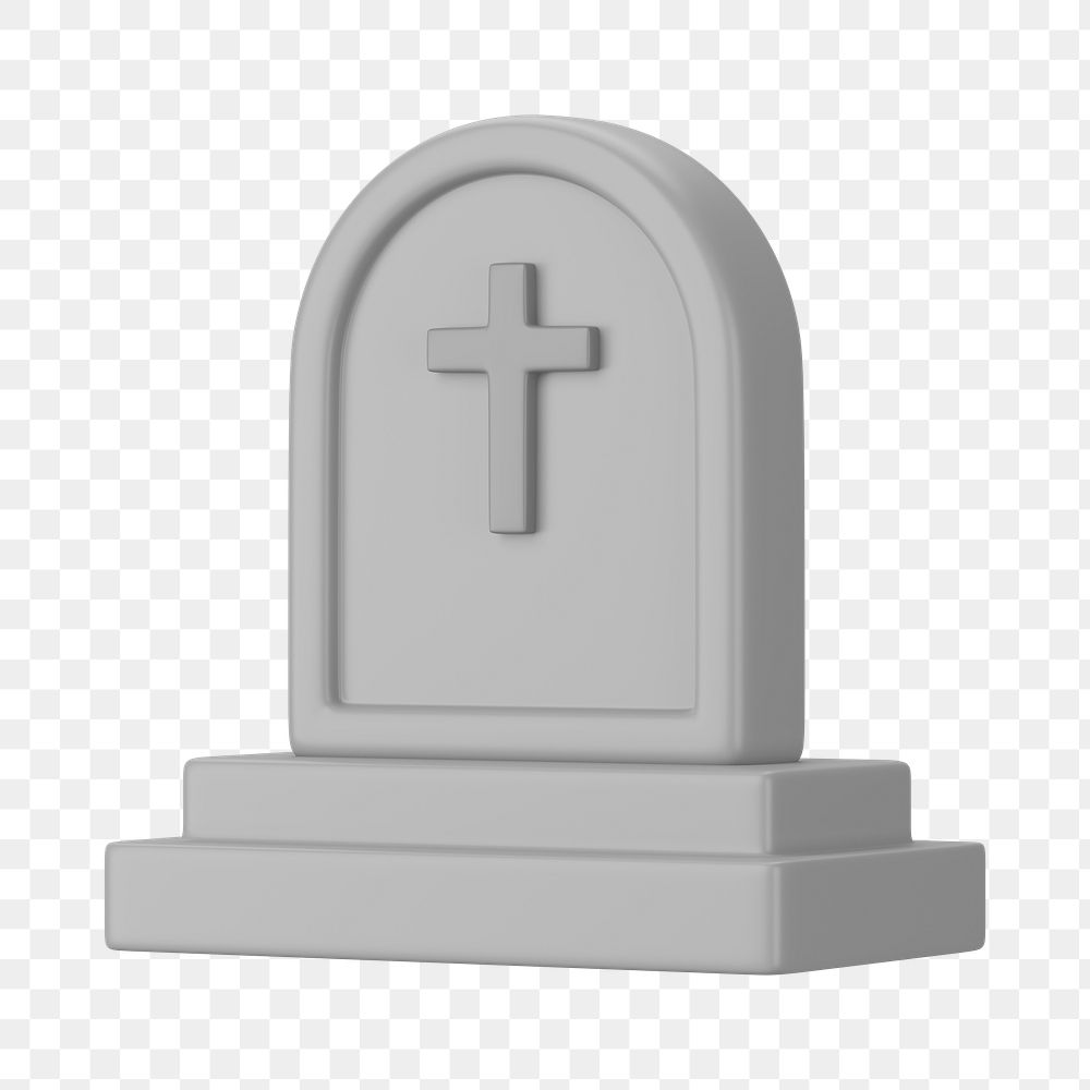 PNG 3D tombstone, element illustration, transparent background