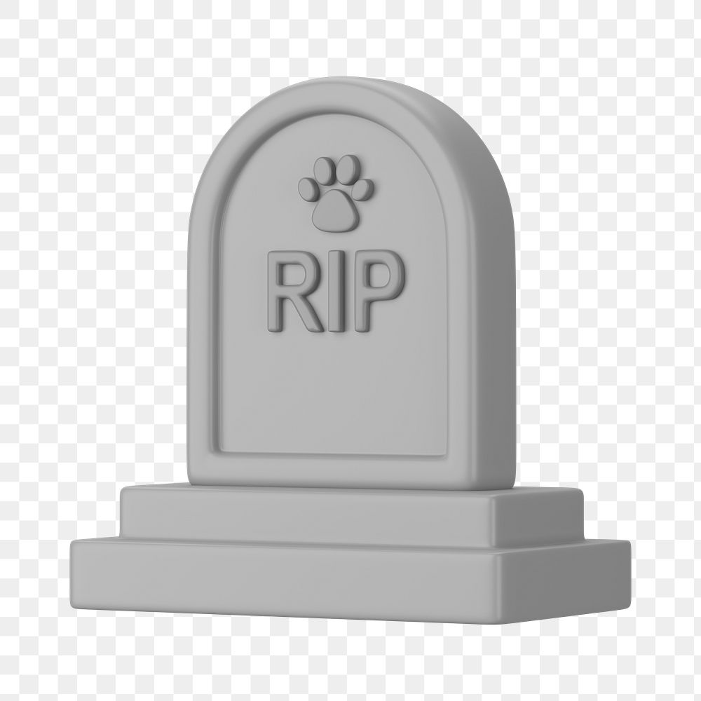 PNG 3D tombstone, element illustration, transparent background