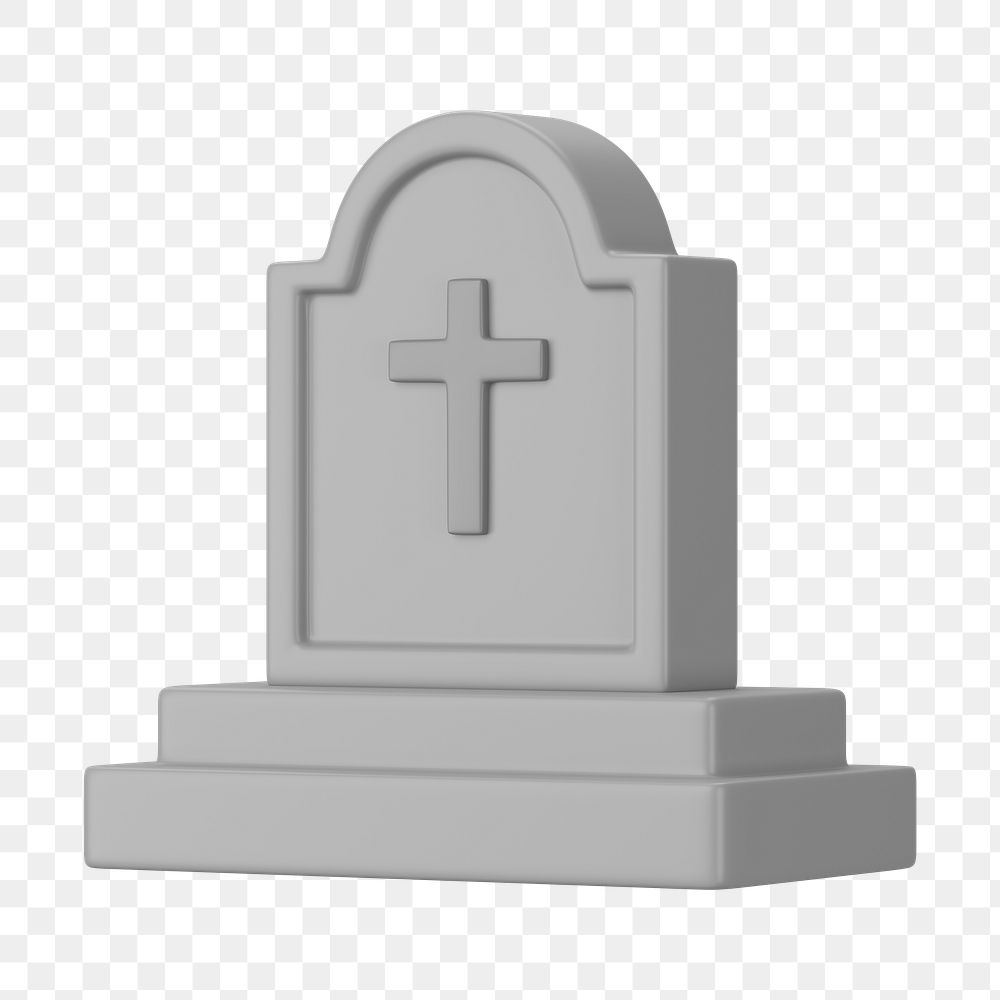 PNG 3D tombstone, element illustration, transparent background