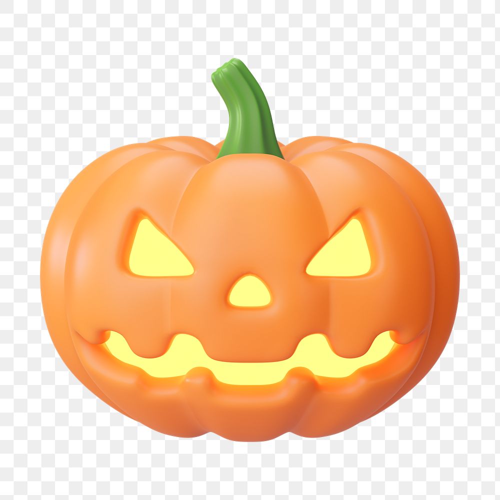 PNG 3D halloween pumpkin, element illustration, transparent background