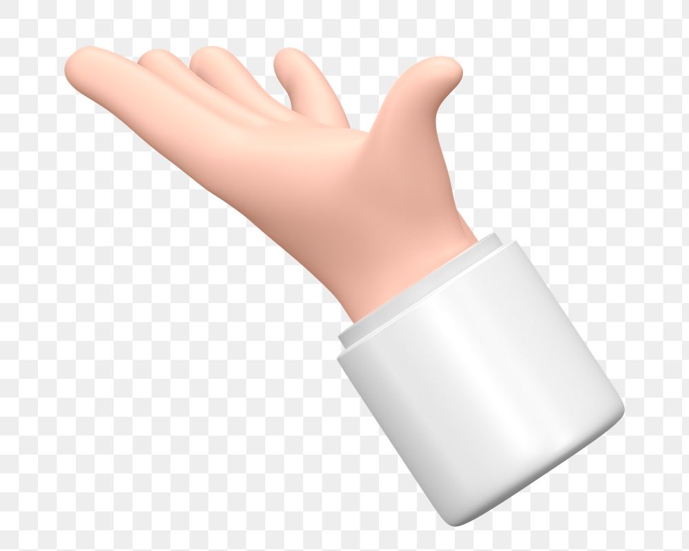 PNG 3D hand gesture, element illustration, transparent background
