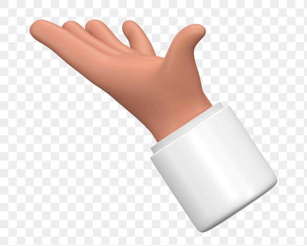 PNG 3D hand holding gesture, element illustration, transparent background