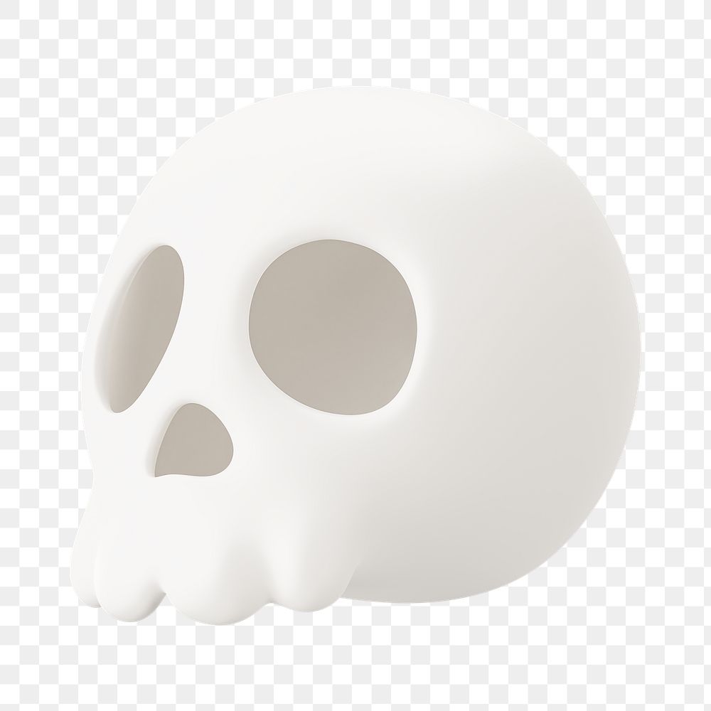 PNG 3D human skull, element illustration, transparent background