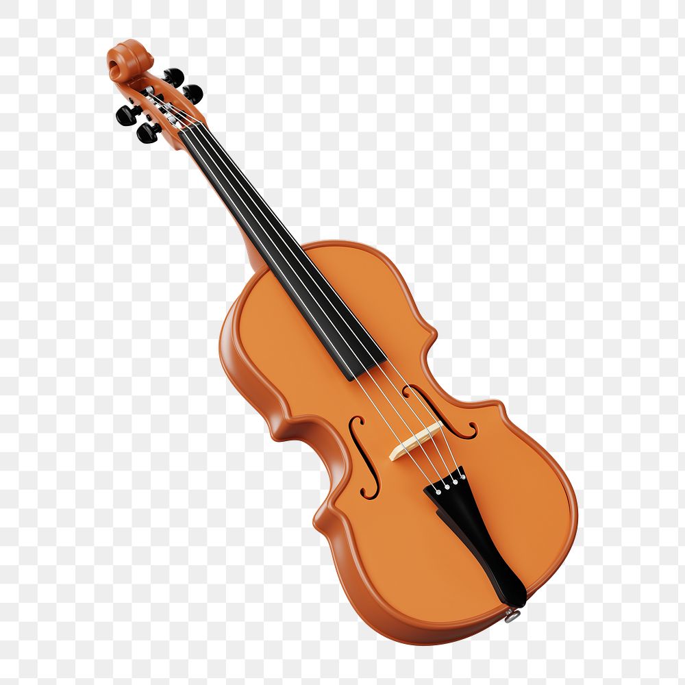 PNG 3D violin, element illustration, transparent background