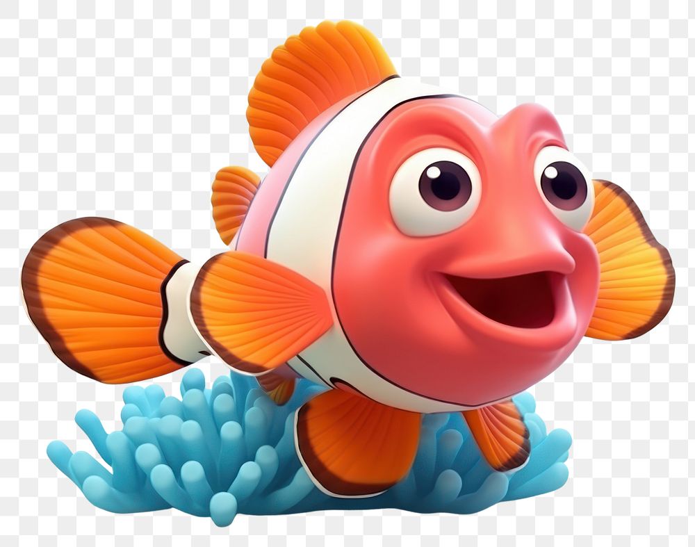 PNG Fish swimming cartoon animal. AI generated Image by rawpixel.