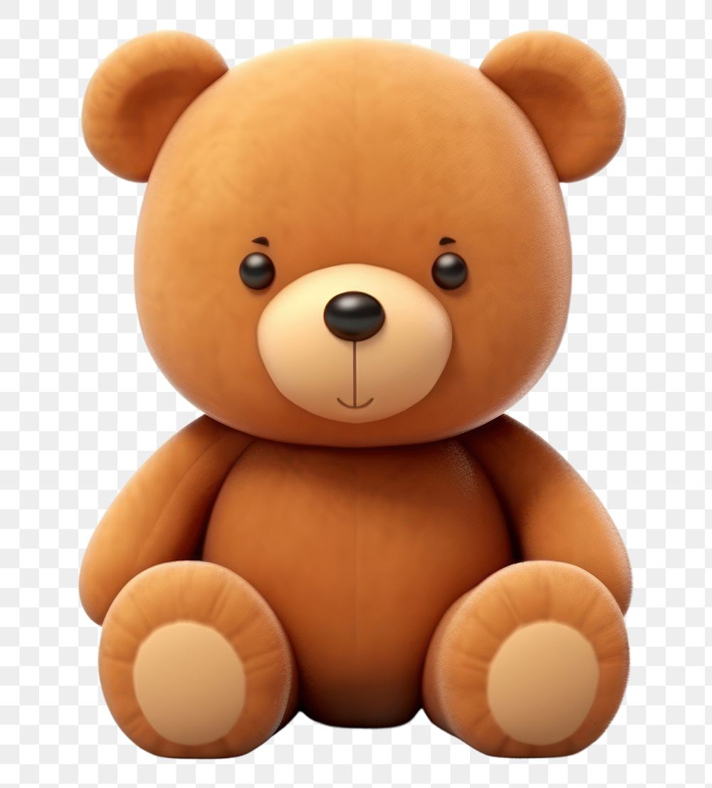 PNG Cartoon plush bear toy. AI generated Image by rawpixel.