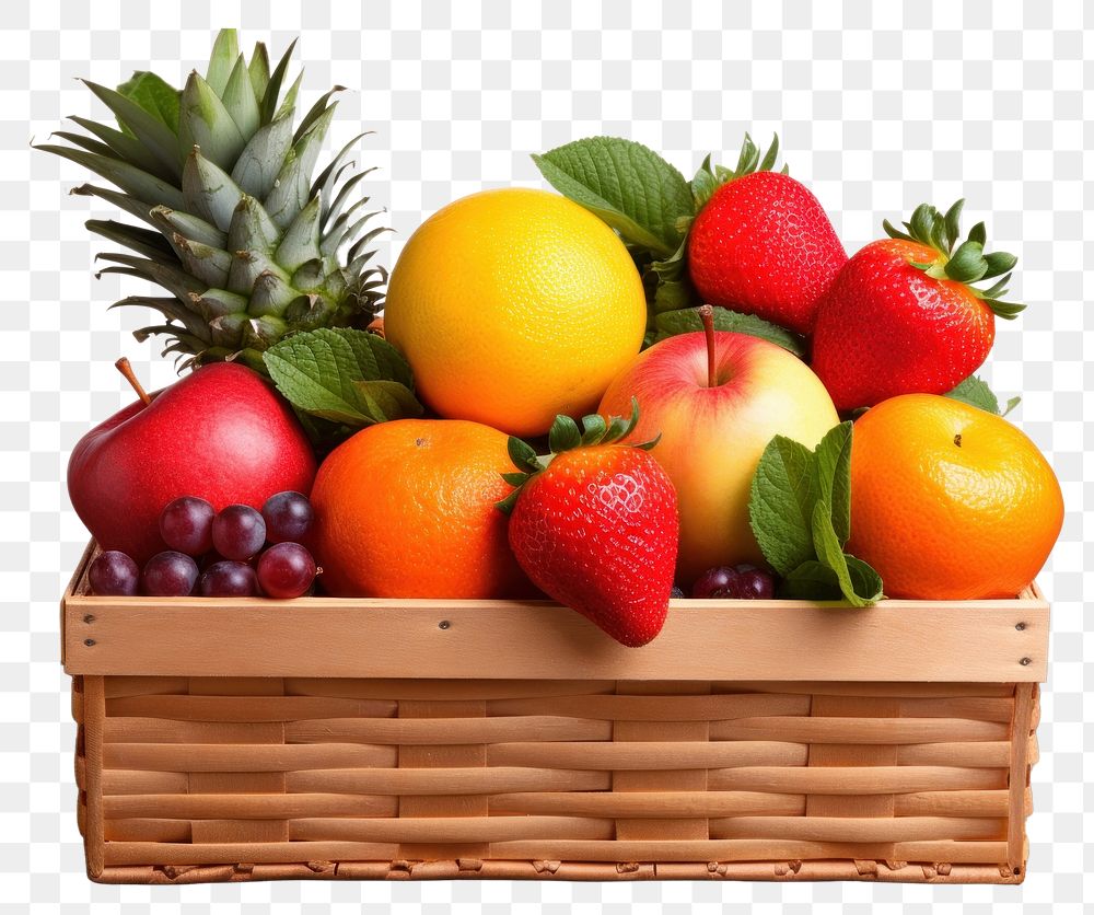 PNG Strawberry pineapple basket fruit. 