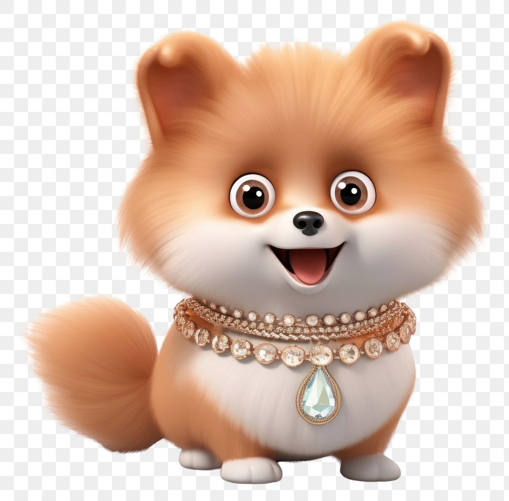 PNG  Jewelry pomeranian necklace cartoon. AI generated Image by rawpixel.