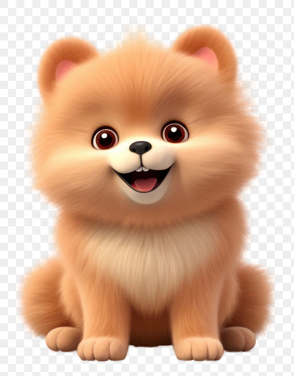 PNG  Pomeranian cartoon mammal animal. AI generated Image by rawpixel.