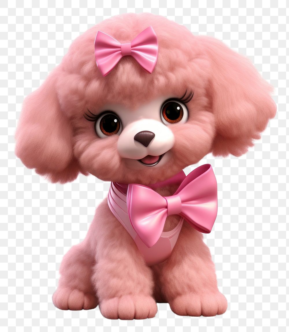 PNG  Cartoon poodle pink toy