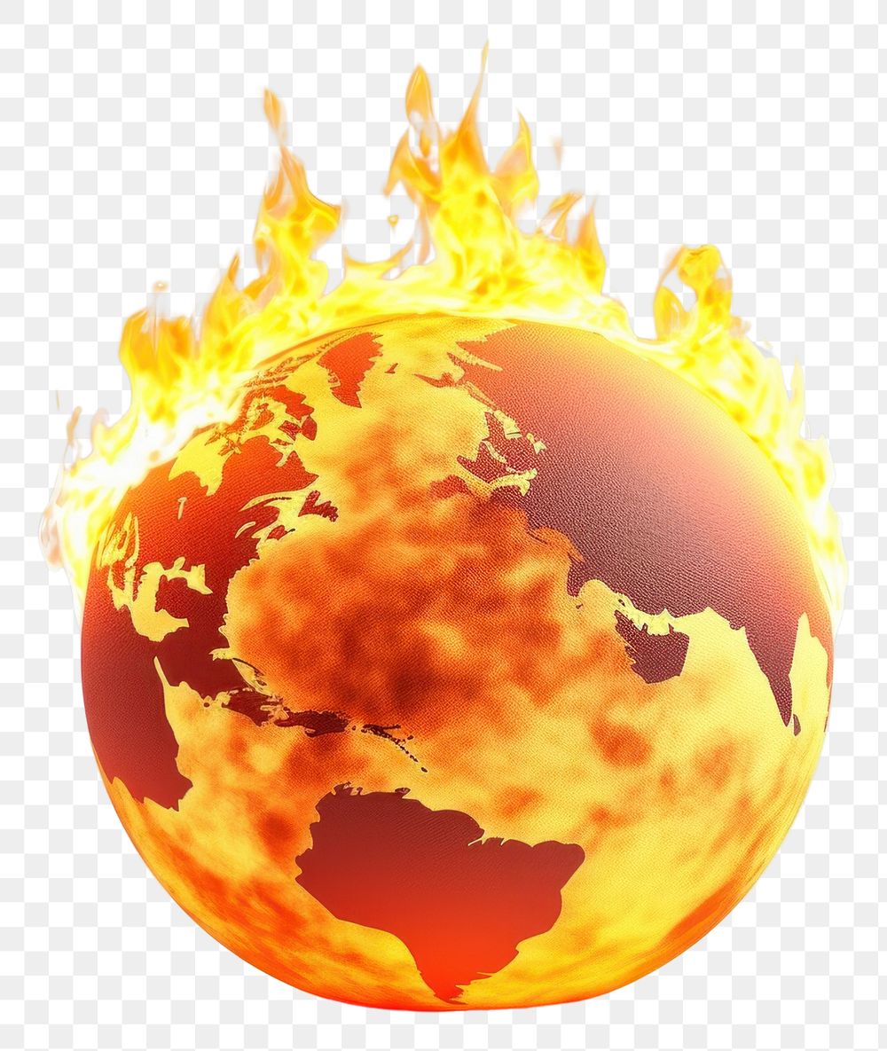 PNG  Fire sphere planet space. 