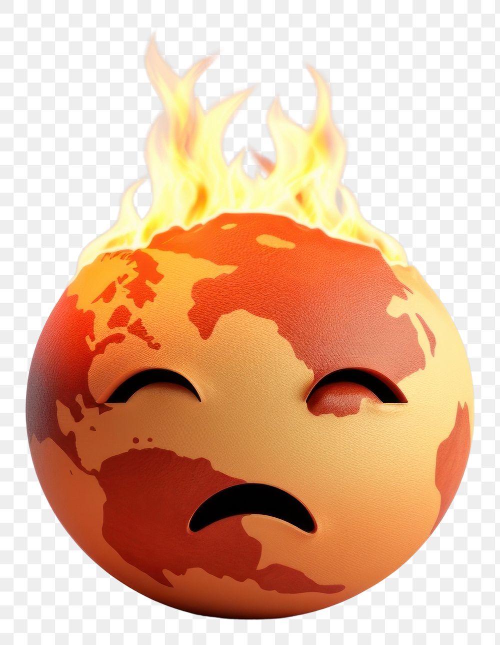 PNG  Fire face misfortune glowing. AI generated Image by rawpixel.