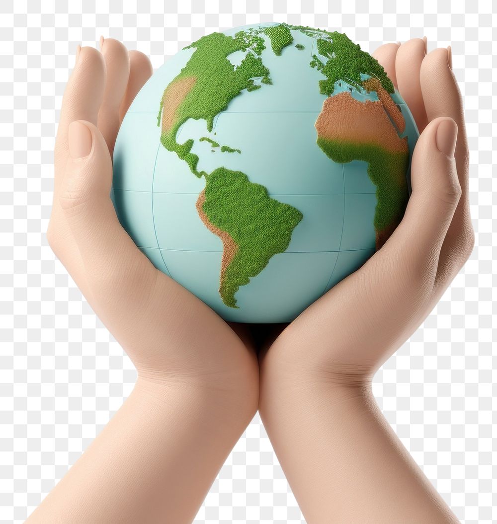 PNG Holding planet globe earth. 