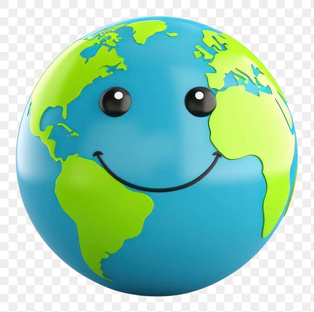 PNG  Smiling sphere planet globe. AI generated Image by rawpixel.