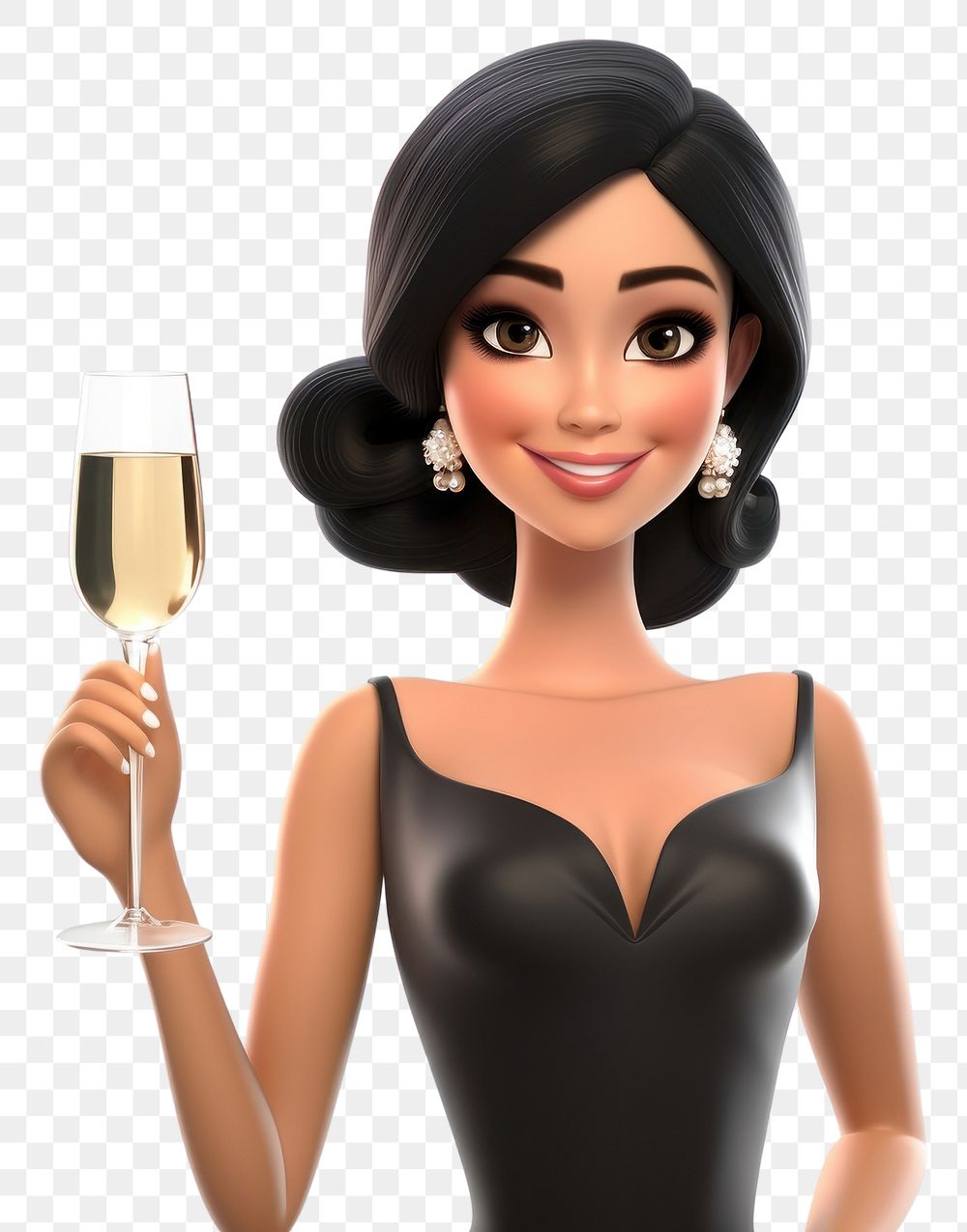 PNG Champagne portrait holding cartoon. AI generated Image by rawpixel.