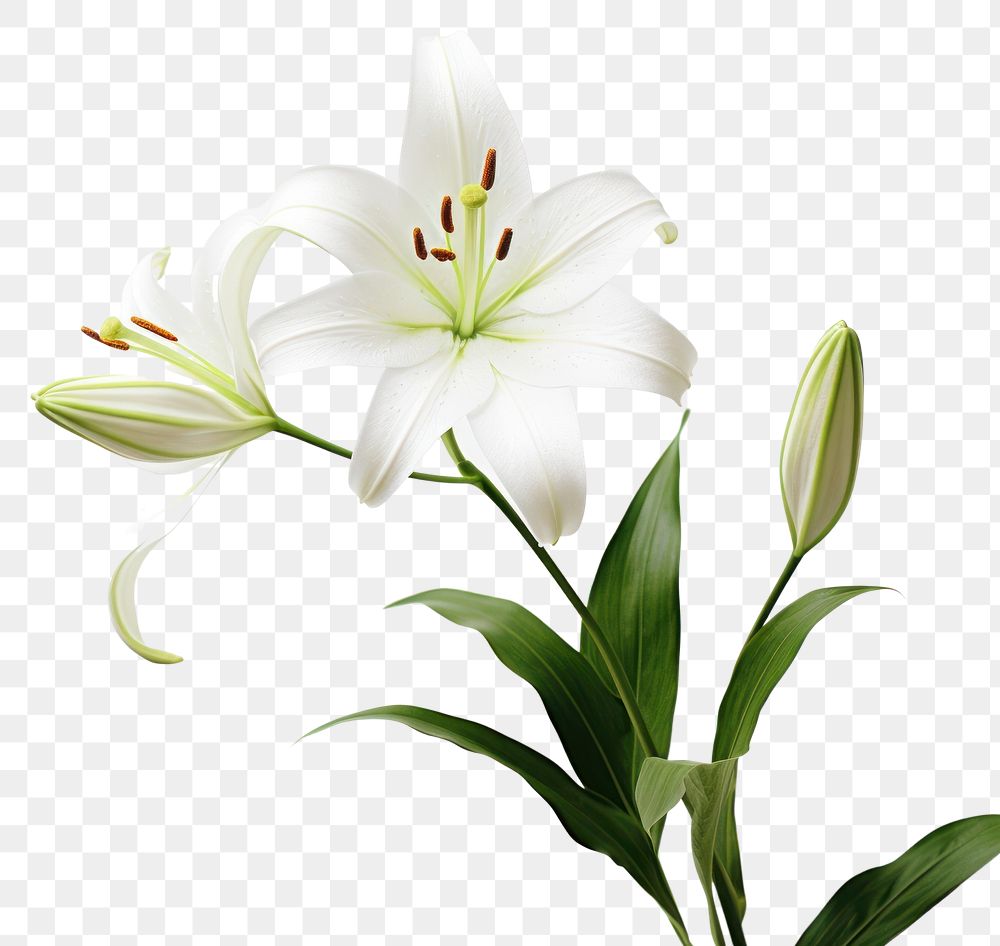 PNG Lily flower plant white. AI generated Image by rawpixel.