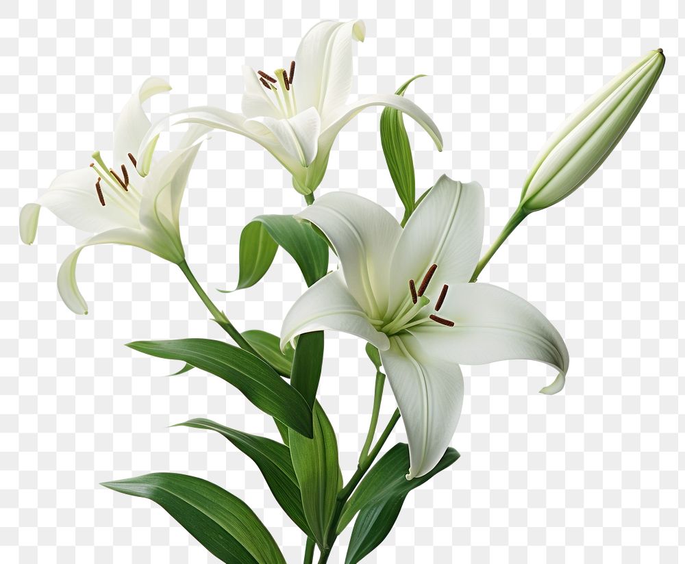 PNG Lily blossom flower plant. AI generated Image by rawpixel.