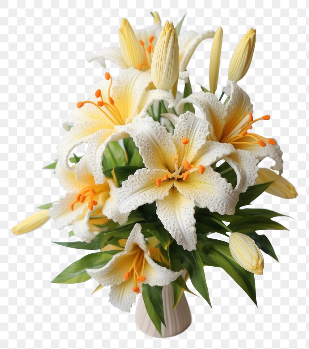 PNG Flower lily inflorescence centrepiece. AI generated Image by rawpixel.