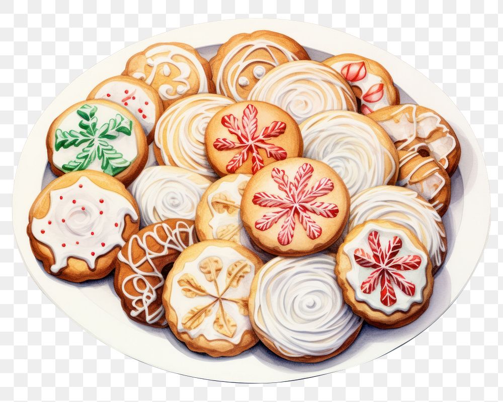 PNG Cookie christmas plate food. AI generated Image by rawpixel.
