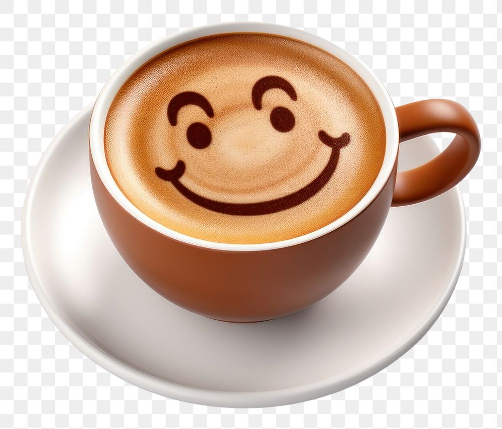 PNG Coffee smiley latte drink. AI generated Image by rawpixel.