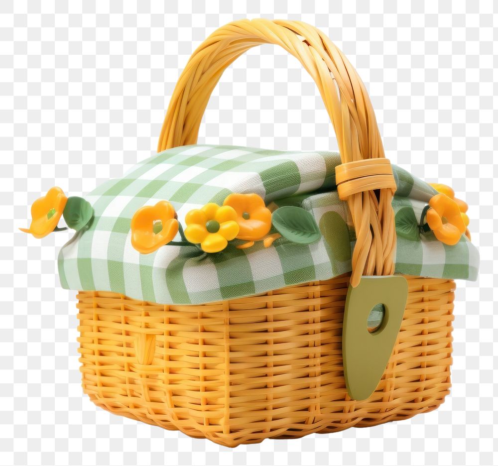 PNG Basket picnic white background picnic basket. AI generated Image by rawpixel.