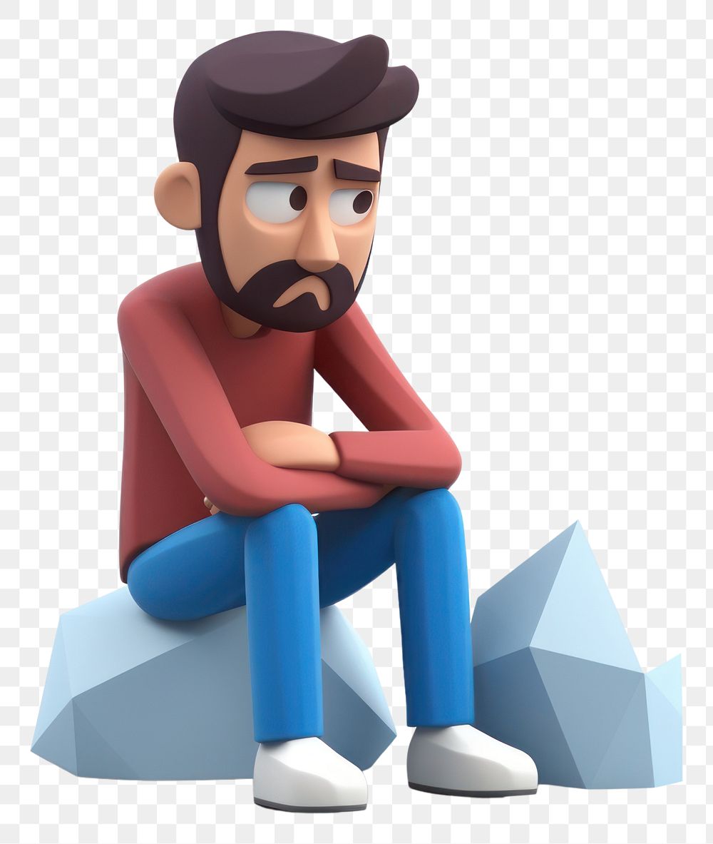 PNG Sitting cartoon person representation. AI generated Image by rawpixel.