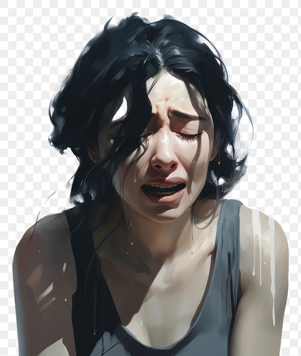 PNG Portrait person crying adult. AI generated Image by rawpixel.