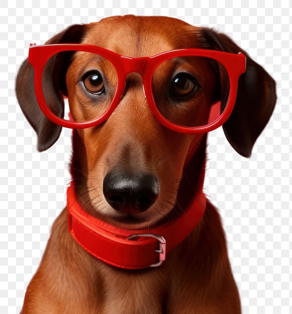PNG  Glasses photography dachshund mammal. AI generated Image by rawpixel.