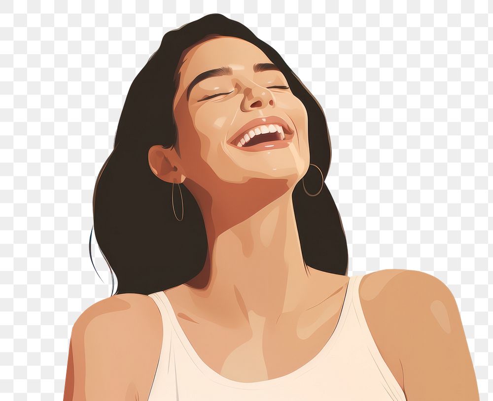 PNG Laughing adult woman smile. AI generated Image by rawpixel.