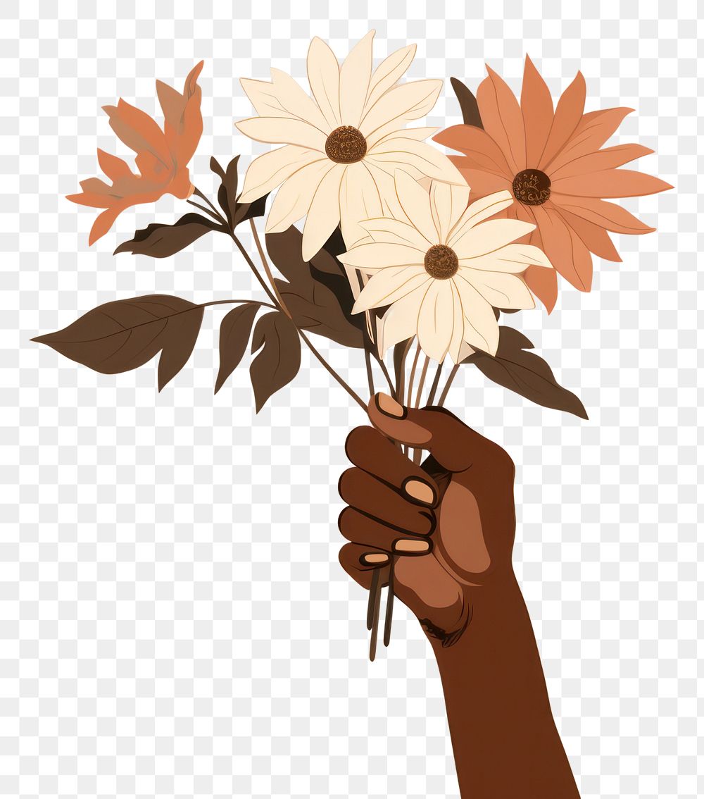 PNG Flower hand holding plant. AI generated Image by rawpixel.