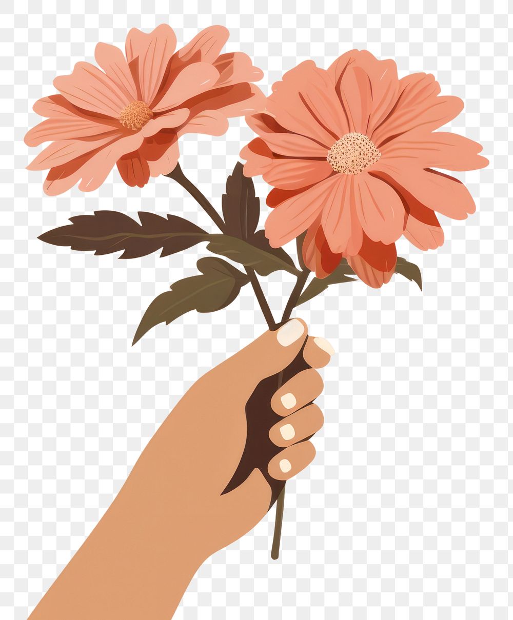 PNG Flower hand holding petal. AI generated Image by rawpixel.