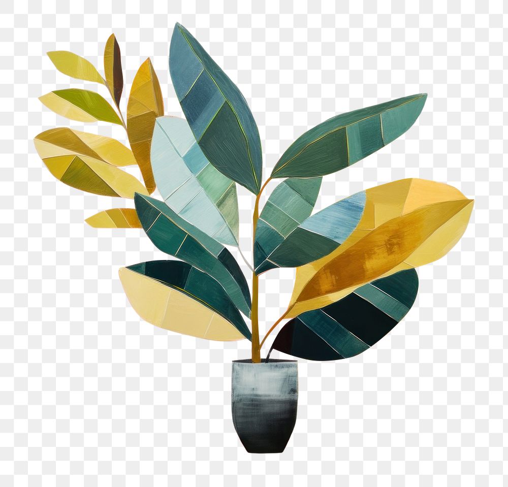 PNG Plant art painting leaf. AI generated Image by rawpixel.