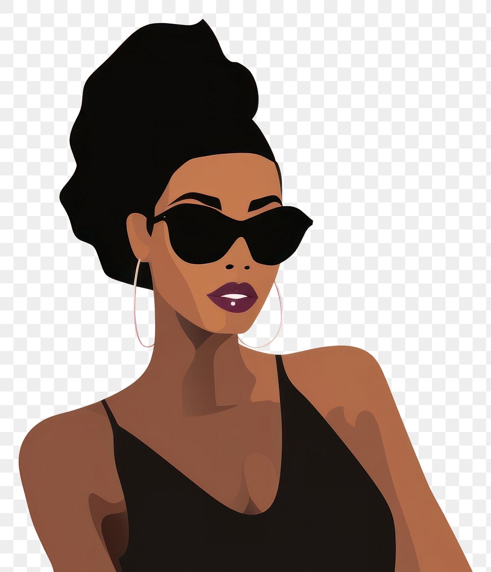 PNG Sunglasses portrait fashion cartoon. AI generated Image by rawpixel.