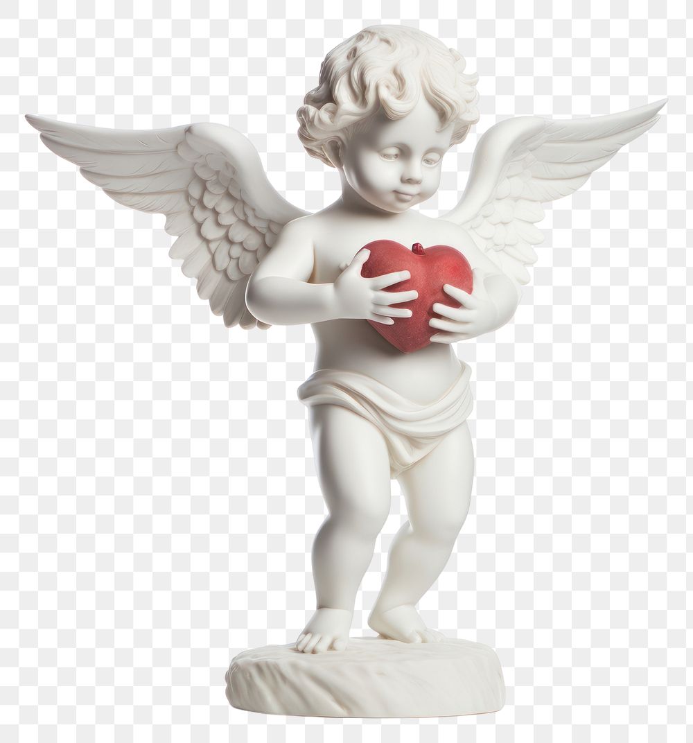 PNG Cupid statue figurine angel white. AI generated Image by rawpixel.