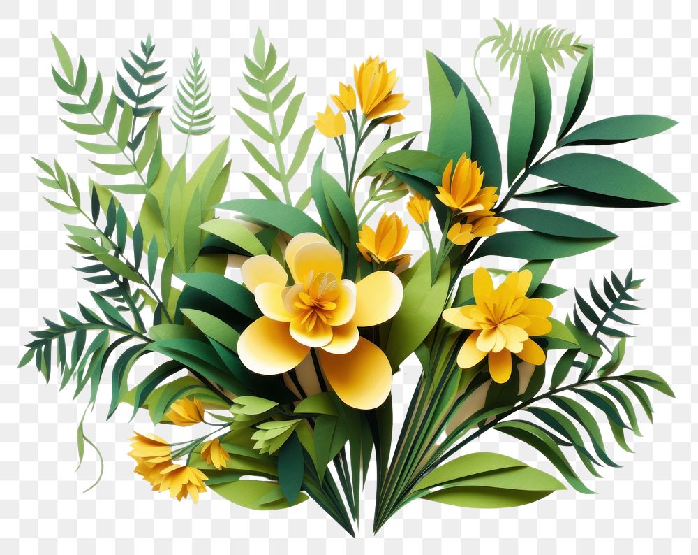 PNG Flower plant leaf art. AI generated Image by rawpixel.