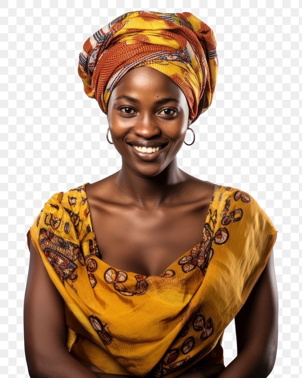 PNG Portrait smiling turban smile. AI generated Image by rawpixel.