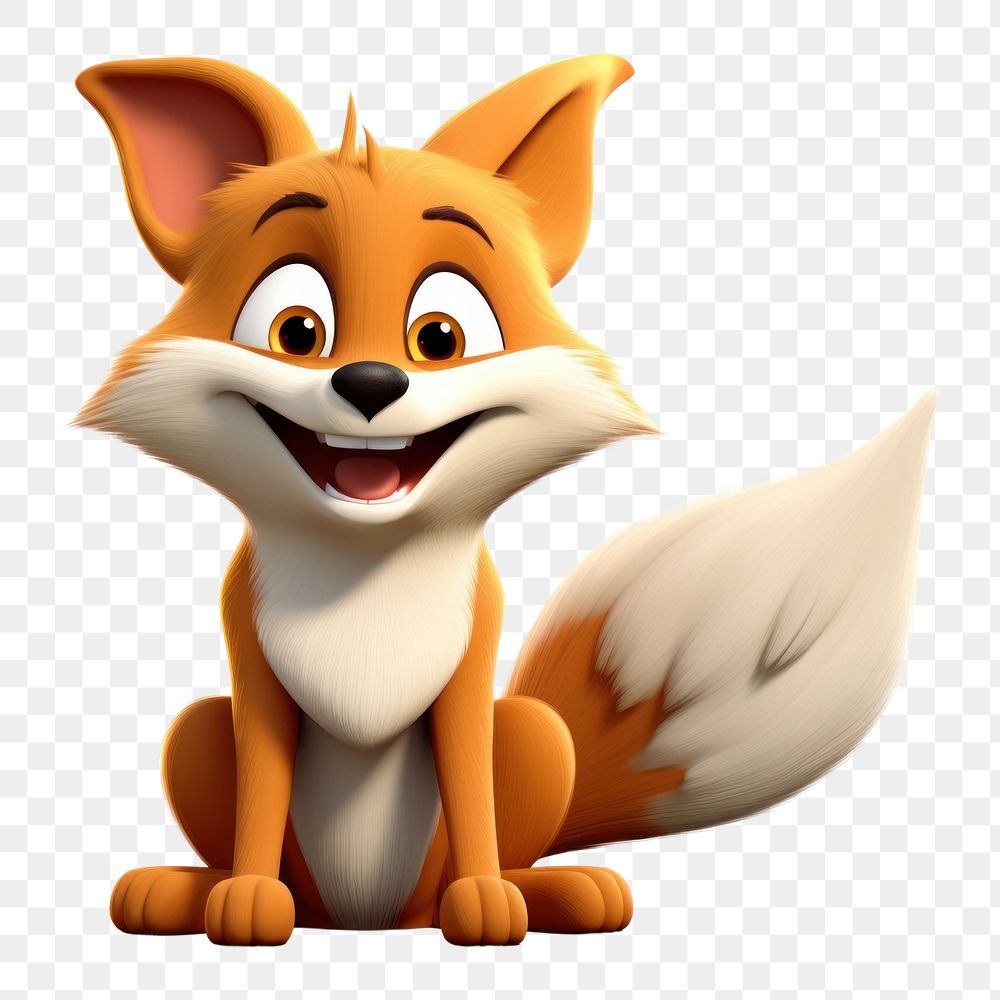 PNG Cartoon fox mammal animal. AI generated Image by rawpixel.