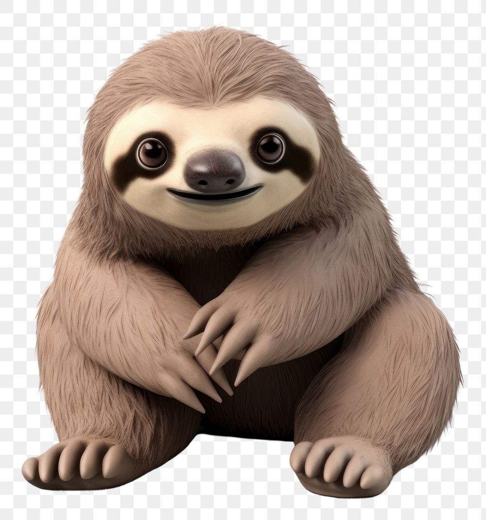 PNG Sloth wildlife cartoon animal. 