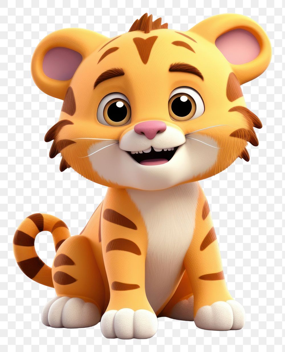 PNG Cartoon mammal animal tiger. AI generated Image by rawpixel.