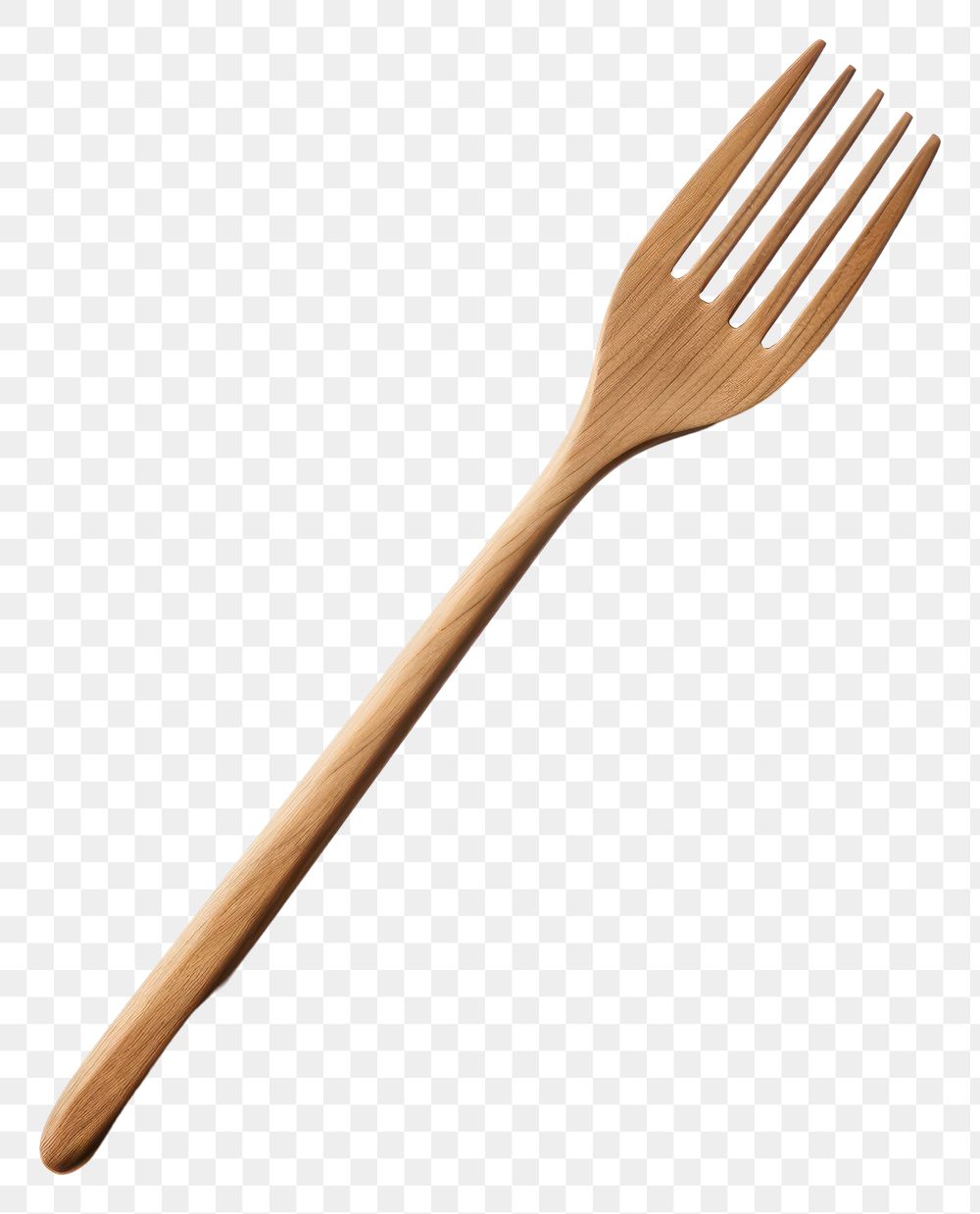 PNG Fork spoon wood white background. AI generated Image by rawpixel.