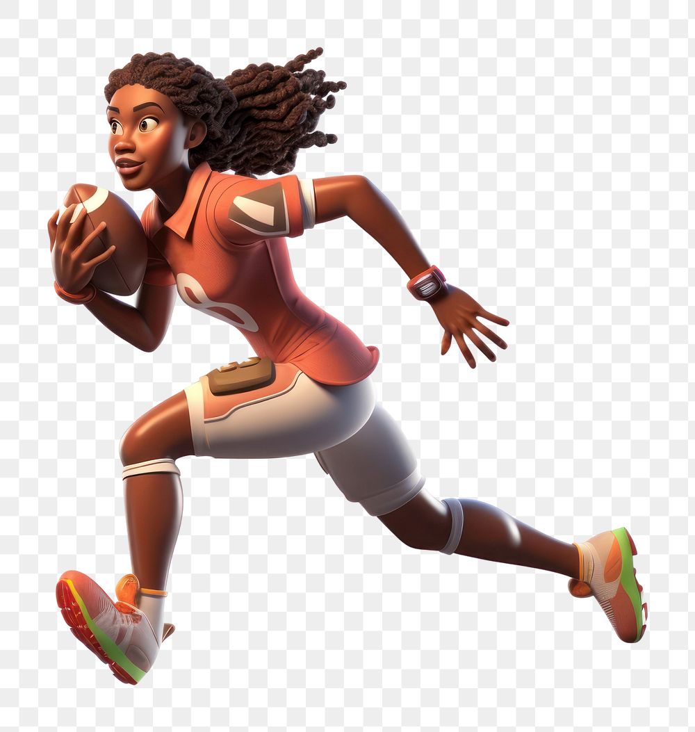 PNG Football running sports female. AI generated Image by rawpixel.