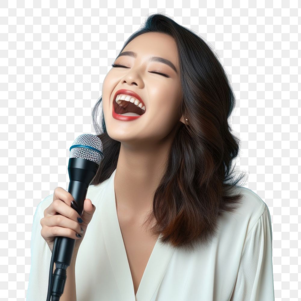 PNG Microphone laughing adult performance. 