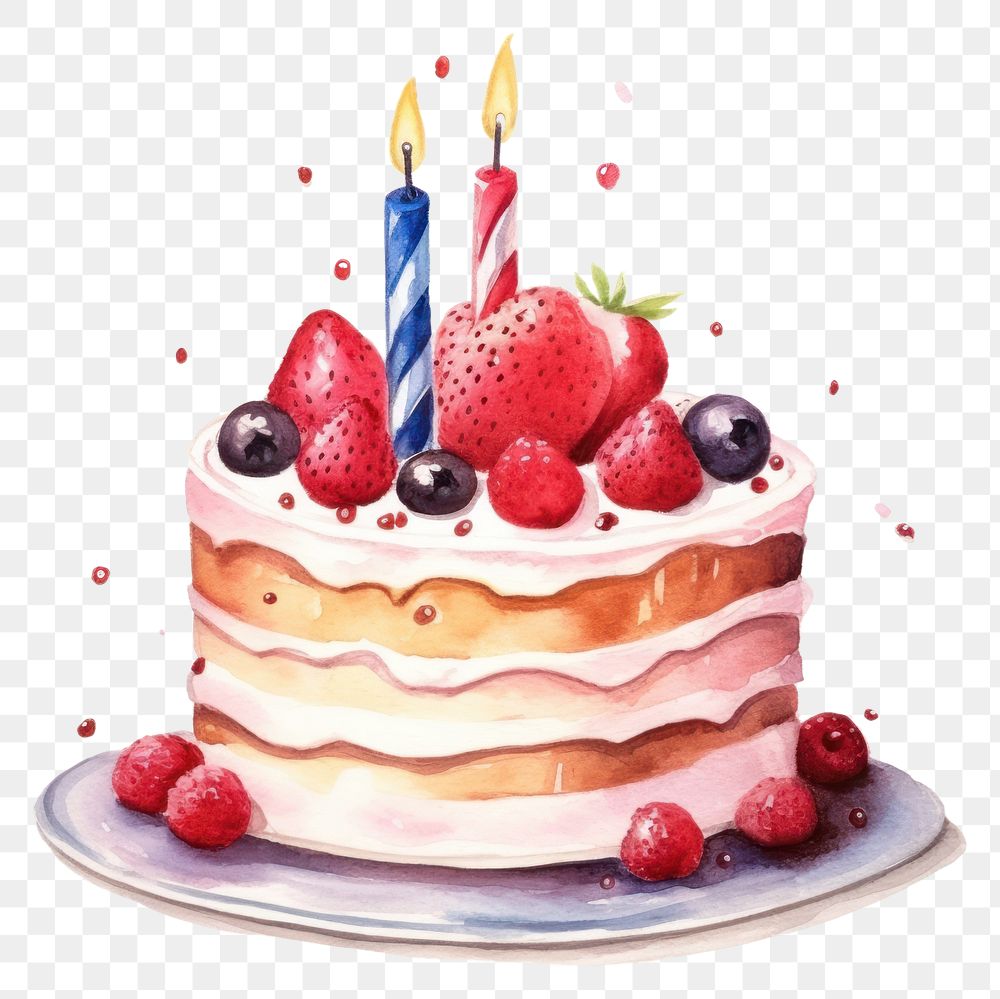 PNG Cake strawberry raspberry birthday. AI generated Image by rawpixel.