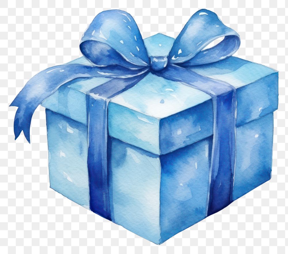 PNG Gift paper blue box. AI generated Image by rawpixel.